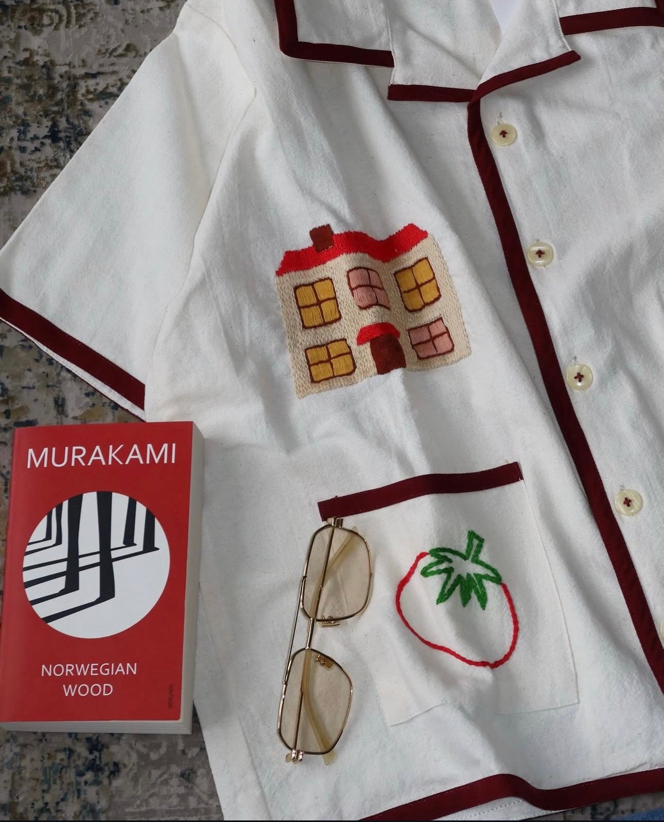 HOMEBODY HAND EMBROIDERED S/S SHIRT