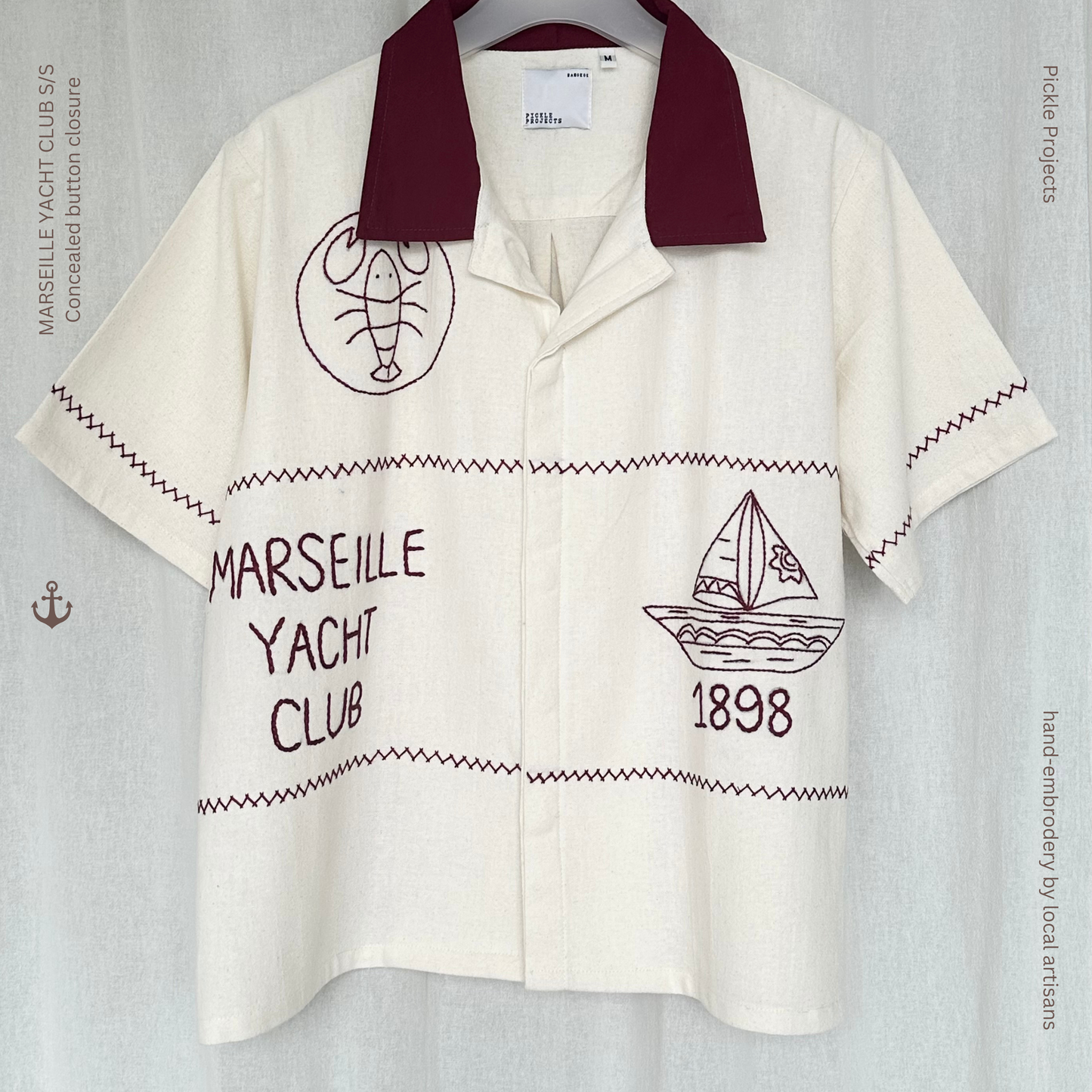 MARSEILLE YACHT CLUB S/S Concealed button closure