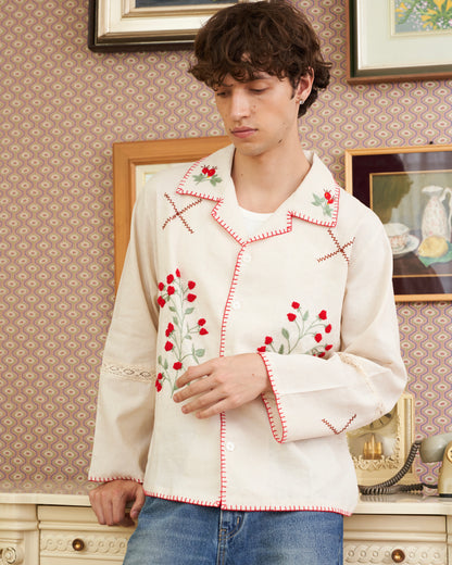 Pickle Projects — Wild Berry Cottage hand embroidered L/S Shirt (ปักด้วยมือ)