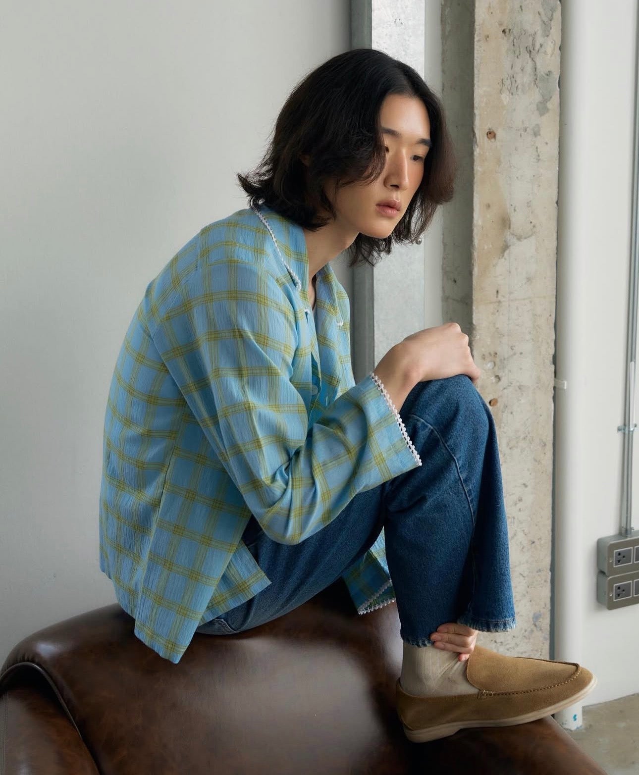 Sunny Crochet Plaid shirt