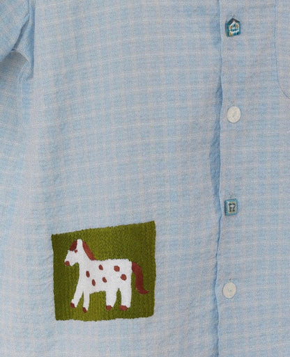 Homestead Gingham Hand-Embroidered Shirt