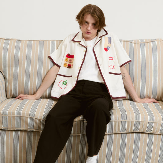 HOMEBODY HAND EMBROIDERED S/S SHIRT