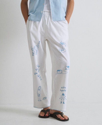 Things Left Unsaid Hand Embroidered Pants
