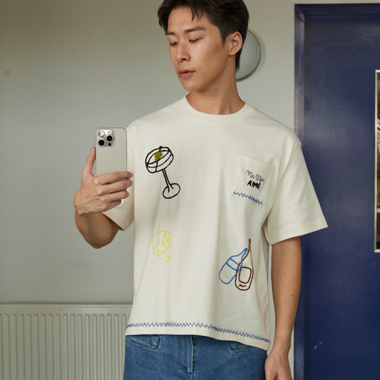 SANTE HAND EMBROIDERED TEE
