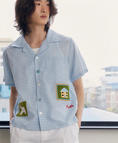 Homestead Gingham Hand-Embroidered Shirt