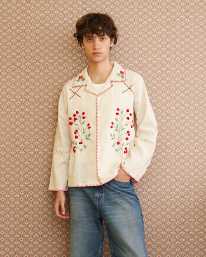 Pickle Projects — Wild Berry Cottage hand embroidered L/S Shirt (ปักด้วยมือ)