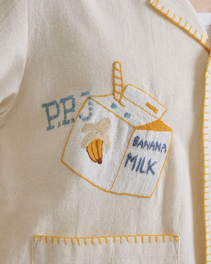 Pickle Projects—Banana milk hand-embroidered S/S SHIRT