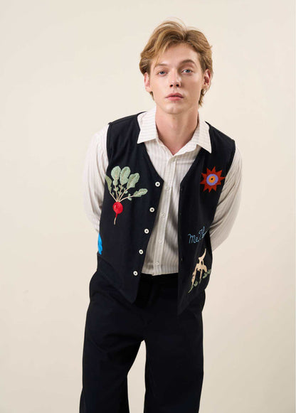 In my hay day hand embroidered vest
