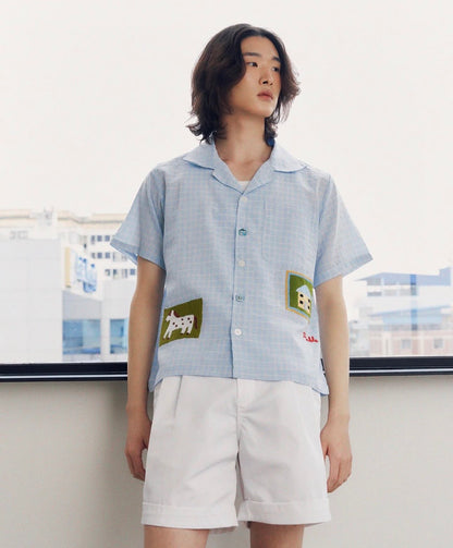 Homestead Gingham Hand-Embroidered Shirt