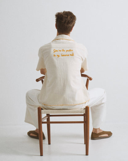 Pickle Projects—Banana milk hand-embroidered S/S SHIRT