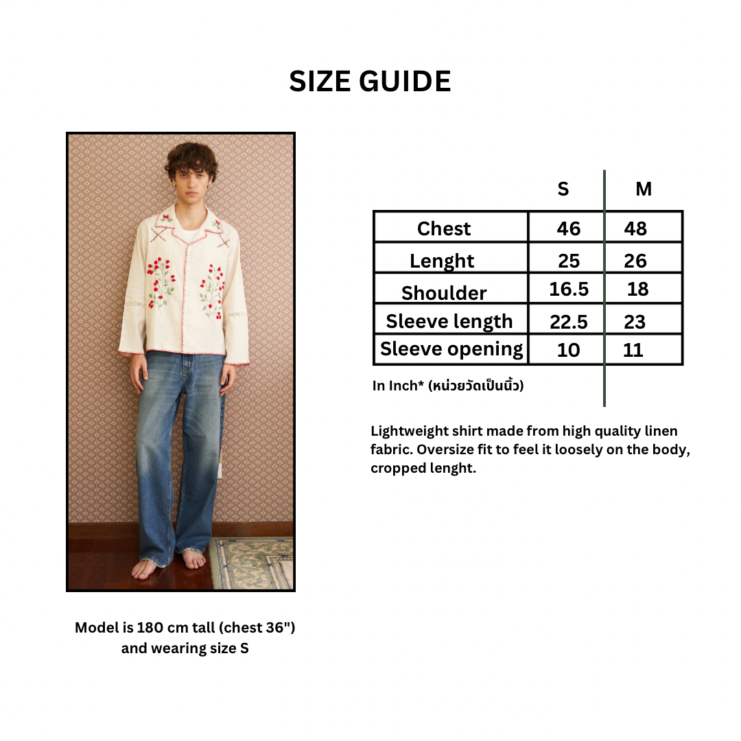Pickle Projects — Wild Berry Cottage hand embroidered L/S Shirt (ปักด้วยมือ)