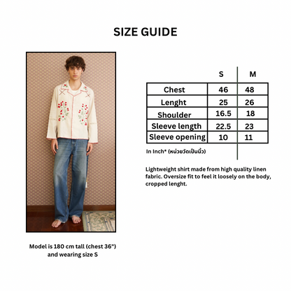 Pickle Projects — Wild Berry Cottage hand embroidered L/S Shirt (ปักด้วยมือ)