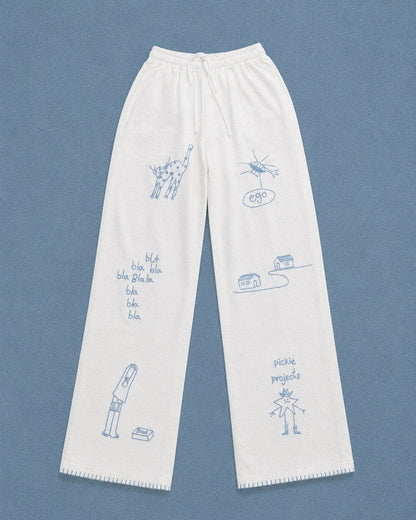 Things Left Unsaid Hand Embroidered Pants