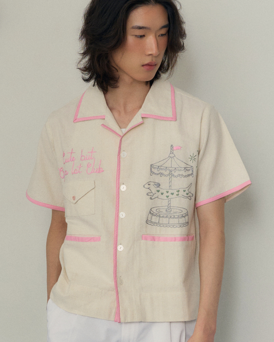 Cute but cry a lot Club hand embroidered S/S SHIRT