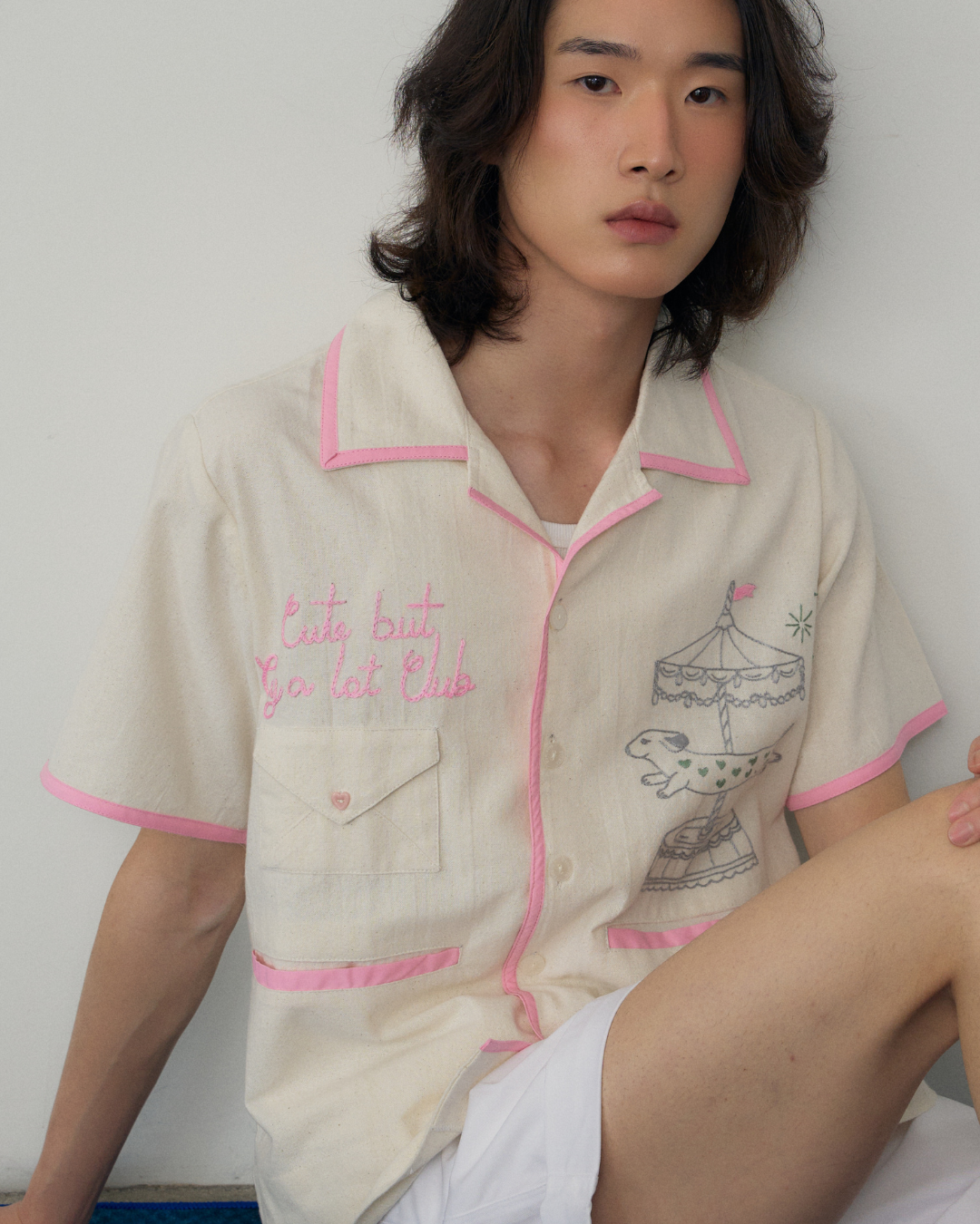 Cute but cry a lot Club hand embroidered S/S SHIRT