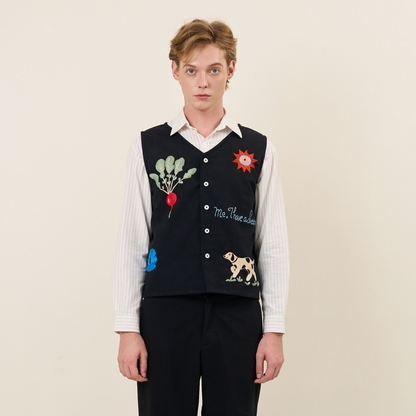 In my hay day hand embroidered vest