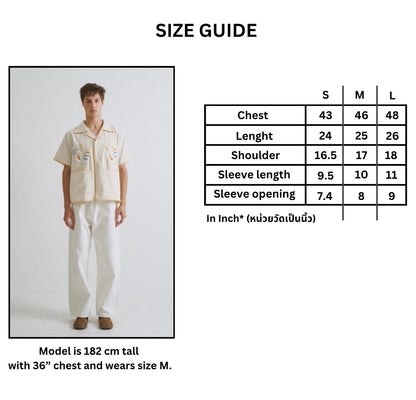 Pickle Projects—Banana milk hand-embroidered S/S SHIRT