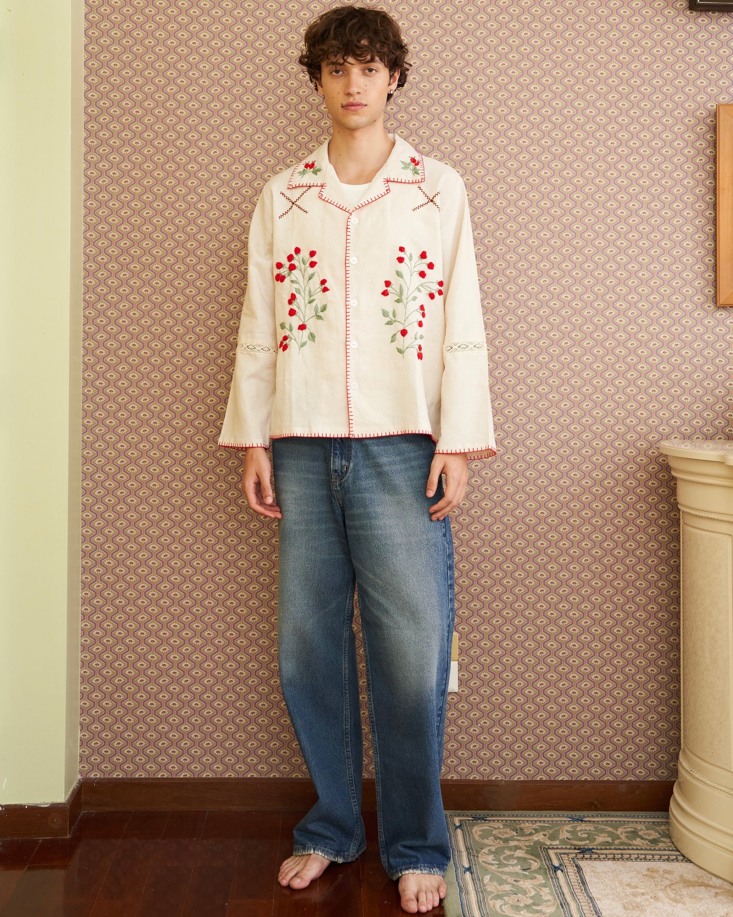 Pickle Projects — Wild Berry Cottage hand embroidered L/S Shirt (ปักด้วยมือ)
