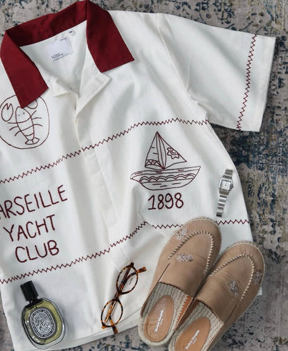 MARSEILLE YACHT CLUB S/S Concealed button closure