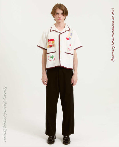 HOMEBODY HAND EMBROIDERED S/S SHIRT