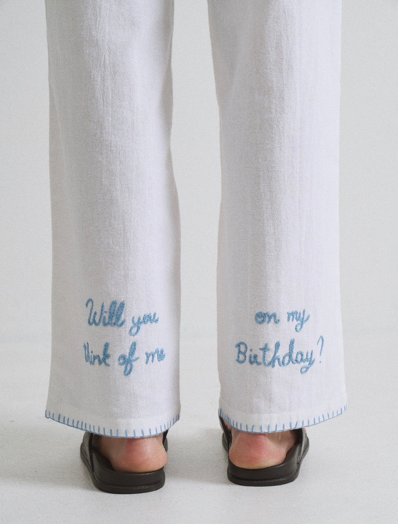 Things Left Unsaid Hand Embroidered Pants
