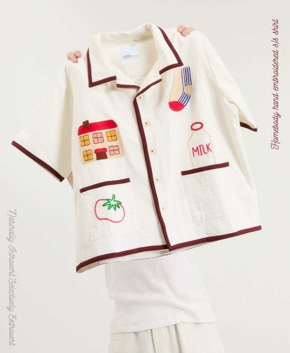 HOMEBODY HAND EMBROIDERED S/S SHIRT