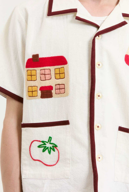 HOMEBODY HAND EMBROIDERED S/S SHIRT