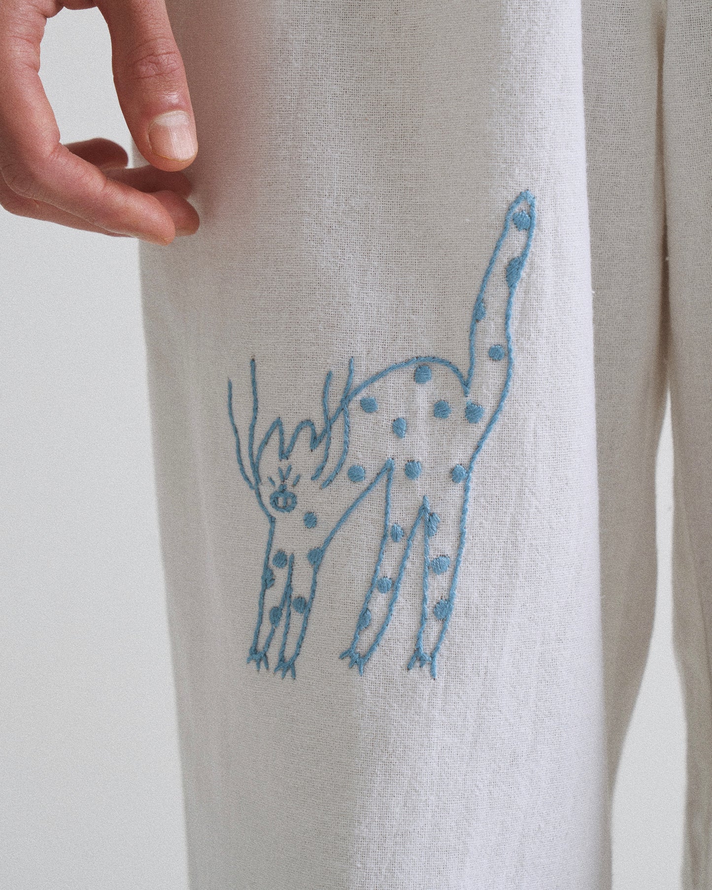 Things Left Unsaid Hand Embroidered Pants