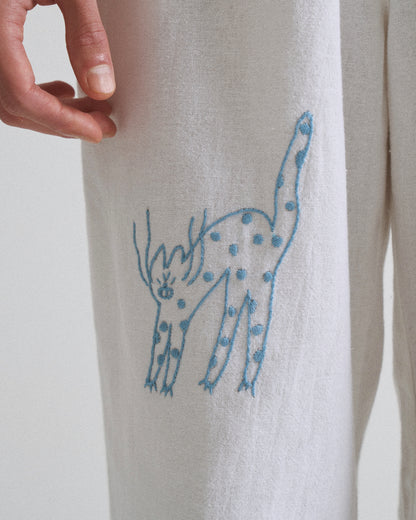 Things Left Unsaid Hand Embroidered Pants