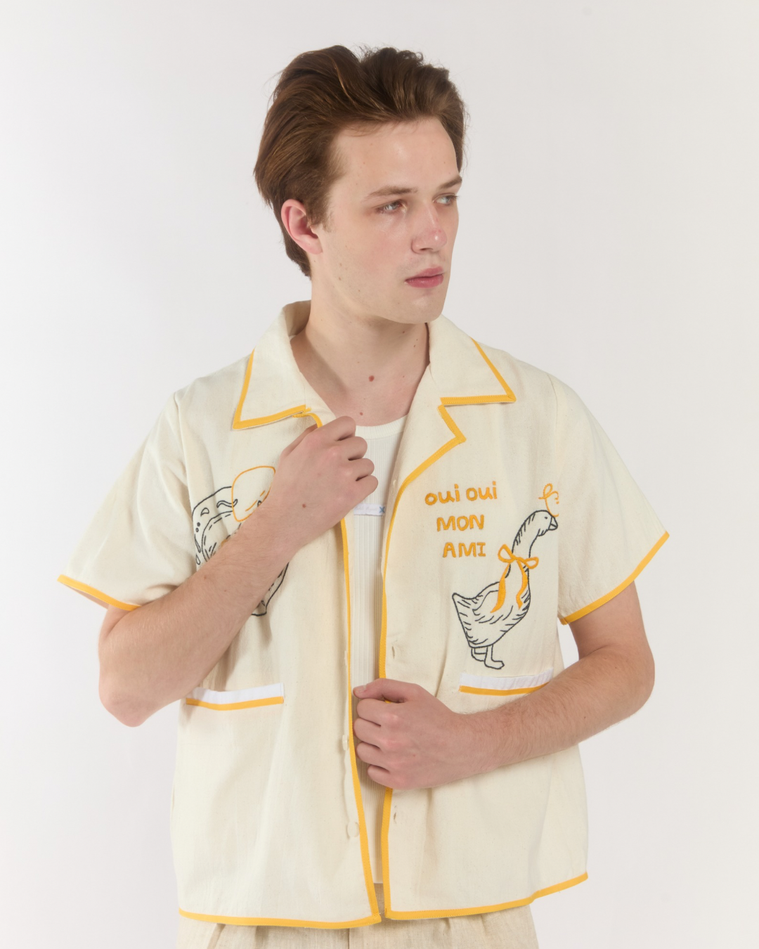 Oui oui mon Ami hand embroidered shirt