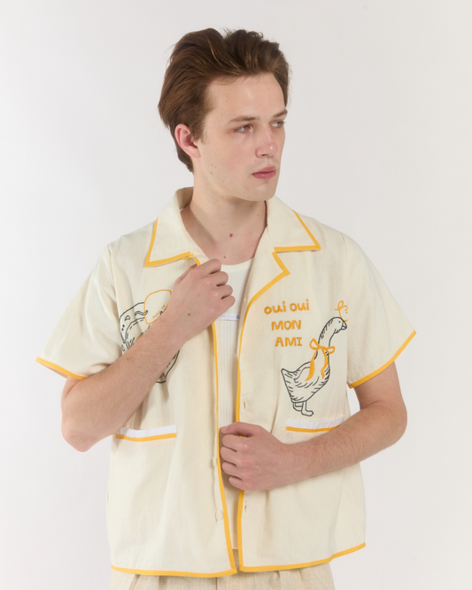 Oui oui mon Ami hand embroidered shirt