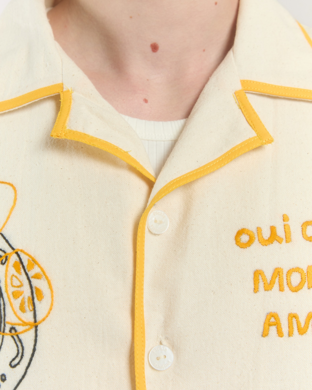 Oui oui mon Ami hand embroidered shirt