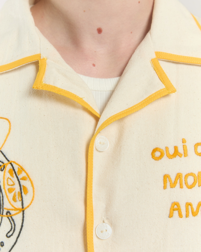 Oui oui mon Ami hand embroidered shirt