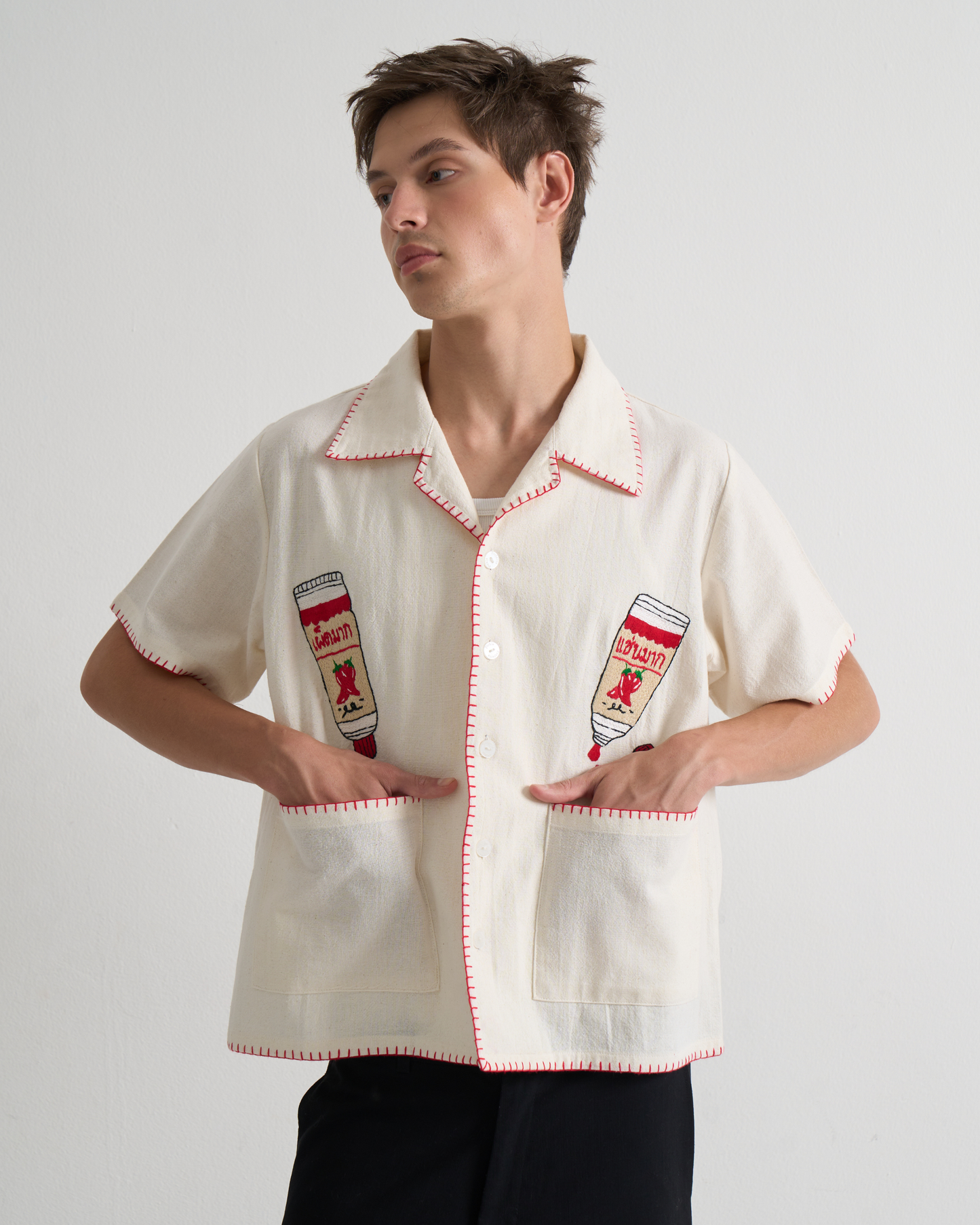 Too Phed(Spicy in Thai) For You Hand-Embroidered Shirt