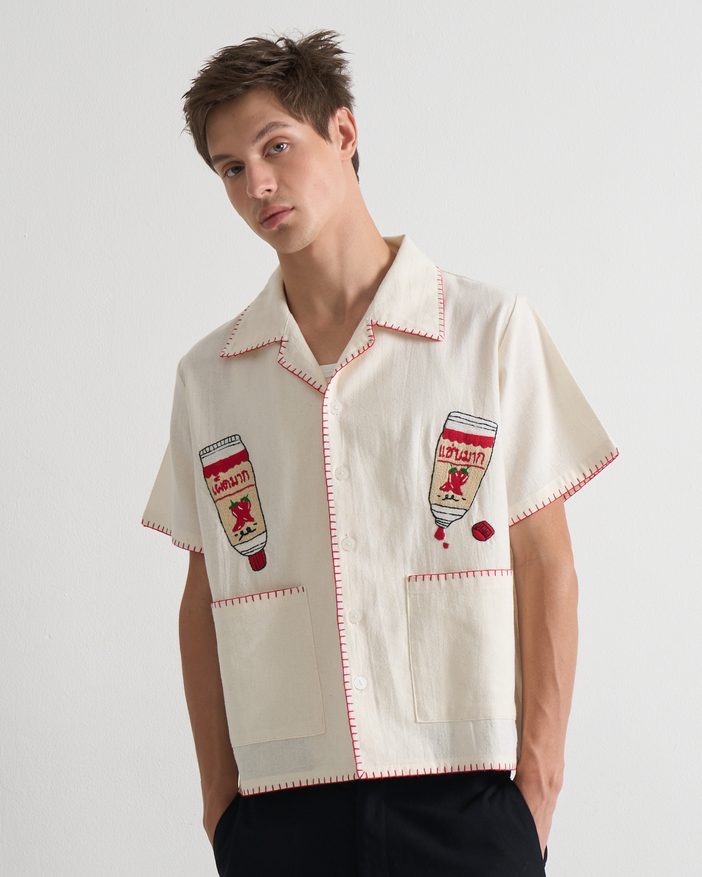 Too Phed(Spicy in Thai) For You Hand-Embroidered Shirt