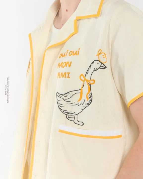 Oui oui mon Ami hand embroidered shirt