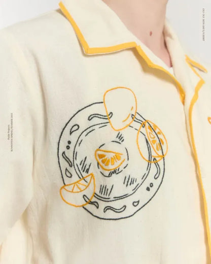 Oui oui mon Ami hand embroidered shirt