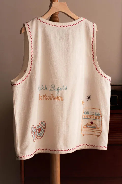 Tomato Soup Hand-Embroidered vest